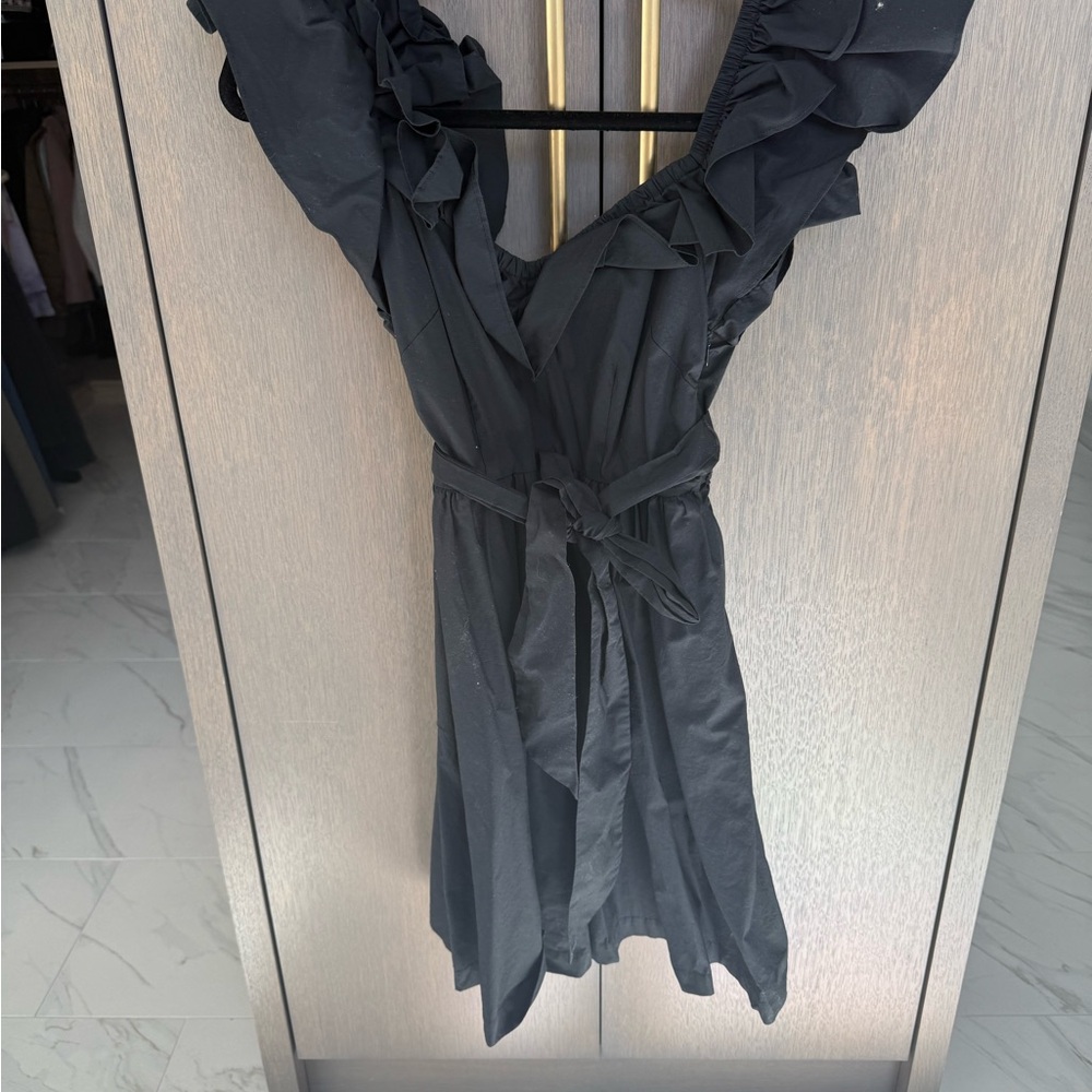 Hill House Black Flutter Sleeve V-Neck Sundress